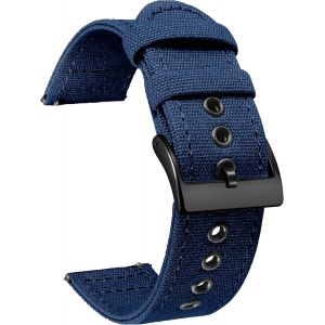 Bracelets De Montre En Toile À Dégagement Rapide Bracelet Pour Montre En Tissu 18mm 20mm 22mm 24mm Remplacement Bracelets Montres Canvas Pour Homme Et Femme Avec Boucle Argent/Noir.[U2070] - Neuf