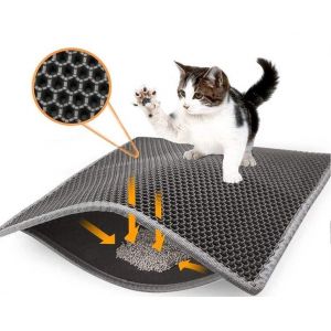 Tapis De Liti&egrave;re Imperm&eacute;able Double Couche Pour Chat &iquest; Tapis De Trappeur Antid&eacute;rapant, Pliable Et Facile &Agrave; Nettoyer &iquest; Grande Taille, Mat&eacute;riau Eva Durable - Neuf