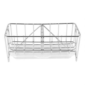 organisateur d'&eacute;vier comptoir &eacute;ponge brosse porte-savon avec bac de vidange en acier inoxydable pour la cuisine - Neuf