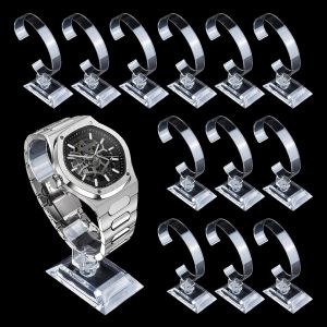 Nbgcm-Lot De 12 Présentoirs De Montre En Acrylique Transparent Pour Montre Ou Bracelet - Neuf