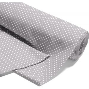 Tianyi-Tissu Au Metre Coton 1 M X 160 Cm - Tissu Pour Couture Decoration Et Loisirs Creatifs Ideal Pour Vetements Ameublement Accessoires Et Projets De Couture Diy Oeko-Tex Gris &Agrave; Pois Blancs - Neuf