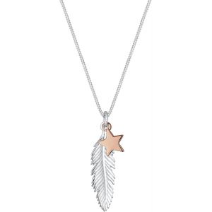 Collier Femme Pendentif D'&eacute;toile &Agrave; Plume En Argent Sterling 925 - Neuf
