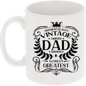 Eryi-Cadeau D'anniversaire Pour Papa - Tasse Vintage « World's Greatest Dad » - Cadeau Pour Les Amateurs De Café - Tasse À Thé Pour Les Pères - 325 Ml - Tasse À Café Amusante Pour Homme - Neuf