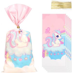 Sacs Cadeaux Personnalisés En Cellophane Pour Fête Sur Le Thème De La Licorne, Petits Sacs Vides Avec Attaches Pour Décorations De Fête D'anniversaire, De Mariage - Neuf