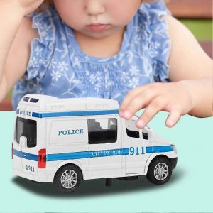 Mini stimulation ambulance voiture jouet v&eacute;hicule avec son et lumi&egrave;re mod&egrave;le - &eacute;chelle 1:32 - Neuf