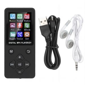 T1 Music Mp3 Lecteur Mp4 Prise En Charge Bluetooth Carte M&eacute;moire 32g Boutons En Forme De Croix Noir - Neuf