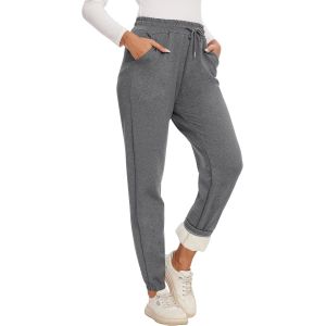 Pantalon Jogging Femme Hiver Pantalon Doubl&eacute; Polaire Femme Sweatpants Casual Longue Joggers Chaud Pantalons De Course Pantalon De Sport &Eacute;lastique Taille Haute Pants &Eacute;pais Fitness Yoga Training - Neuf