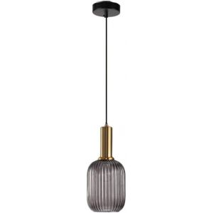 Ulteronixshop-Lampe suspendue moderne, suspension en verre gris avec douille de suspension en cuivre dor&eacute; - Neuf