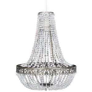 Lustre Suspendu Classique Haut De Gamme 36,5 X 46 Cm Ambiance Luxueuse D&eacute;co Salon En Plastique Transparent Helloshop26 02_0046244 - Neuf