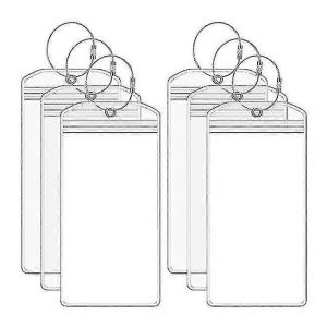 Paquet de 10 porte-&eacute;tiquettes de bagages de croisi&egrave;re &eacute;tanches avec fermeture &eacute;clair et fil d'acier,accessoires de voyage transparents pour les vacances sur les navires de croisi&egrave;re - Neuf
