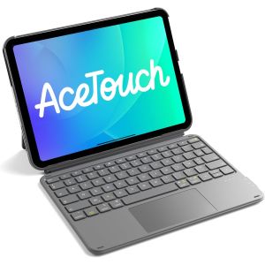 Coque Clavier Pour Ipad 11E/10E G&eacute;n, Pour Ipad 10E (10,9"")/ 11E (2025 A16), Air 11"" M3/M2, Air 6/5/4E, Pro 11 4E-1Re, Clavier Ultral&eacute;ger D&eacute;tachable Avec Pav&eacute; Tactile, Gris Acetouch - Neuf