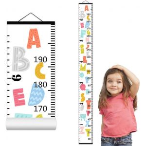1pcs Murale Enfant Avec Motif Dessin Anim&eacute;,Toile Hauteur R&egrave;gle De Mesure,B&eacute;b&eacute; Enfants Regle Taille, Tableau Mural De Croissance Enroulable, Jauge De Hauteur Pour Chambre D'enfant - Neuf