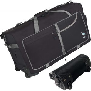 Acdsgd-Sac De Sport &Agrave; Roulettes - 76,2 Cm - 100 L - Pliable - Imperm&eacute;able - Robuste Et L&eacute;ger - Pour Les Voyages - Avec Roulettes, Noir , 100l, Wheel-100l Duffel-Snowblack2024 - Neuf