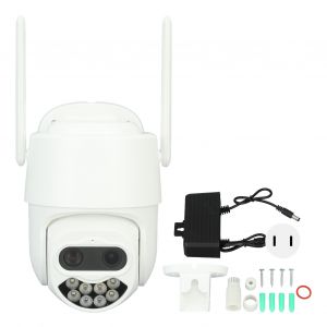 Camera de securite HD 8 MP, surveillance panoramique, interphone vocal bidirectionnel, IP66, Wifi, binoculaire, etanche, pour la maison, 100-240 V - Neuf