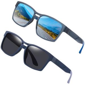 Kathlelxh-Lot De 2 Paires De Lunettes De Soleil De Sport Polarisées Pour Homme Et Femme Avec Protection Uv400, Verres Hd Anti-Reflets Pour Conduite, Pêche, Course À Pied, Golf, Ski, Plein Ai[H977] - Neuf