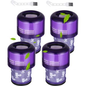 4 Pack Filtre pour Dyson V11,Filtre de Remplacement pour Dyson V15 V11 SV14 Cyclone Animal Absolute Vacuum Aspirateur,avec 2 Une Brosse de Nettoyage,Remplacer DY-970013-02 & 97001302 - Neuf