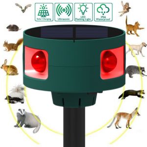 Répulsif solaire pour animaux d'extérieur avec capteur Répulsif ultrasonique pour animaux - Neuf