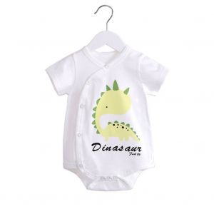 Combinaison Triangle Pour Bebe En Coton Imprime Animal (Dinosaure Vert 59) - Neuf