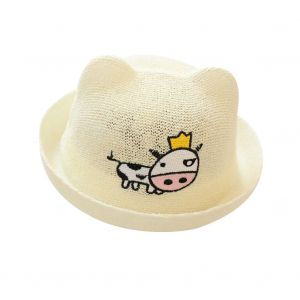 Chapeau De Pecheur Simple Et Mignon Pour Bebe (Vache Blanc Laiteux) - Neuf