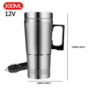 Bouilloire chauffe-eau grande capacité pour voiture et camion,bouilloire à thé et à café,design anti-fuite,arrêt automatique,1200 W,12/24 ml,120/240 V-300ML 12V- - Neuf