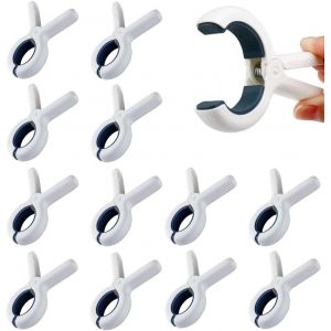 Teppd-12 Pièces Grosse Pince À Linge,Pinces À Serviettes,Pince Serviette Plage,Pinces À Serviettes De Bain,Clips De Transat,Pince À Linge À Fort Grip Pour Transat, Linge, Transats,Pour Plage, Piscine - Neuf