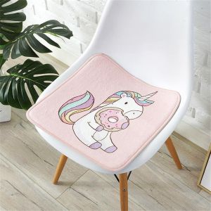 CAUC-Coussin de chaise carr&eacute; pour enfant - Lavable et doux - Confortable - Adorable licorne - Animaux et plantes (licorne E, 25 x 25 cm) - Neuf