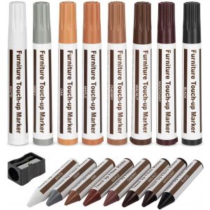 Mevronisshop-Ensemble De 17 Pi&egrave;ces De R&eacute;paration De Retouche De Meubles , Marqueurs Et B&acirc;tons De Remplissage,Kit De Restauration Des Rayures,Fixation De Planchers De Bois,Tables,Bureaux,Chaises - Neuf