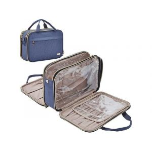 Trousse de toilette de voyage organiseur de cosm&eacute;tiques bleu fonc&eacute; - Neuf