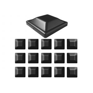 Lot de 16 capuchons de poteaux de cl&ocirc;ture en plastique noir pour cl&ocirc;tures en bois, 9,2 x 9,2 cm - Neuf
