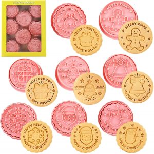 Mainiusi Emporte Pi&egrave;ces No&euml;l 8 Pi&egrave;ces, Plastique Emporte Piece Patisserie Rond Emporte Piece Biscuit, No&euml;l Emporte-Pi&egrave;ces Moule Biscuit, Moule Noel Emporte Piece Pour Biscuit, Cookies, P&acirc;tisserie - Neuf