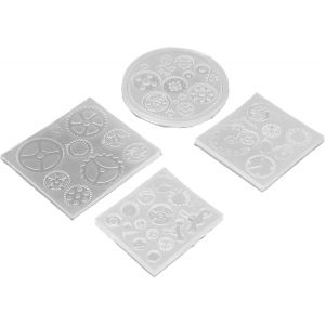 4pcs Moule Engrenage, Moule Resine Silicone Diy R&eacute;sine Bijoux Pendentif D&eacute;corsion - Neuf