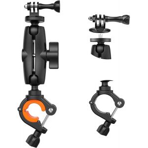 MEVRONISSHOP-Support Cam&eacute;ra d'action pour Tube 8 &agrave; 35 mm, r&eacute;glable 360 degr&eacute;s Rotatif Fixation avec 1/4"" Filetage pour Gopro Insta360 Apexcam DJI Akaso Appareil Moto Velo Guidon Tr&eacute;pied - Neuf