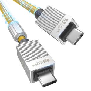 KAL-Câble 240 W Usb-C Vers Usb-C Pour Transfert De Données Thunderbolt 2 (0,5 M) 20 Gpbs, Câble D'Affichage 4K Type-C Compatible Avec Thunderbolt 2 Usb 3.2Gen 2 Pour Appareils Type-C, Jaune - Neuf