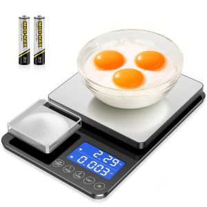 Nouvelhorizonstore-Balance De Cuisine Num&eacute;rique &Agrave; Double Plateforme De 0,0 G/15 Kg, Balance Alimentaire Num&eacute;rique Avec Deux Surfaces De Pr&eacute;cision, &Eacute;cran Lcd, 7 Unit&eacute;s, Fonctions De Tare Et D'accumula - Neuf