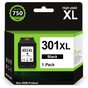 Cartouche 301 XL Noir, Encre 301 Noir Remplacement pour HP 301 Noir, Cartouche Imprimante 301 XL pour DeskJet 3050 1050 J410 2544 Envy 4500 4504 OfficeJet 2620 4630 4632 4634 - Neuf