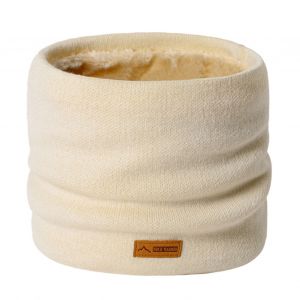 Guêtre De Cou D'hiver Pour Hommes Et Femmes, Écharpe À Boucle Circulaire De Couleur Unie, Doublure Polaire Épaisse, Écharpe En Tricot-Beige - Neuf