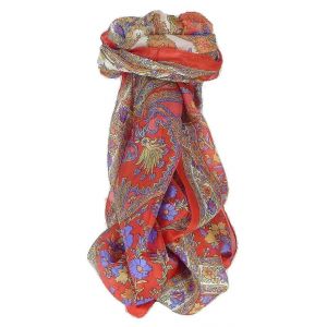 Longue Écharpe Traditionnelle En Soie De Mûrier Dhar Flame Par - Neuf
