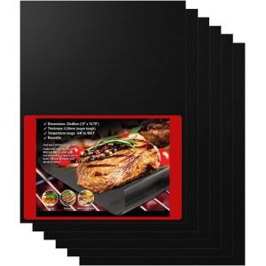 KALANKA-Tapis de Cuisson Haute Qualité pour Barbecue et Four-Set de 2 Tapis très épais de 40 * 33cm pour Les Barbecue à gaz, Charbon et électriques. L'accessoire Indispensable Tapis Silicone pour BBQ - Neuf