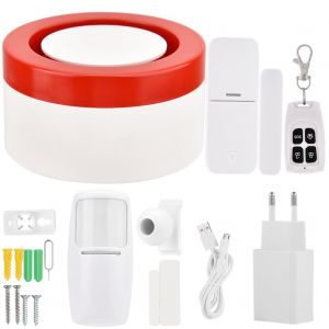 Systeme d'alarme antivol intelligent sans fil Wi-Fi avec sirene et prise UE 100-240 V - Neuf