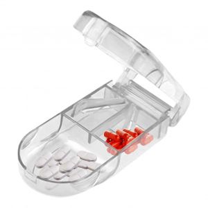 Portable Pilule Coupe De Voyages Pilule S&eacute;parateur Avec Broyeur Int&eacute;gr&eacute; Dans Le Stockage Compact Transparent Outil Pour La Maison Et L'utilisation De Voyage - Neuf