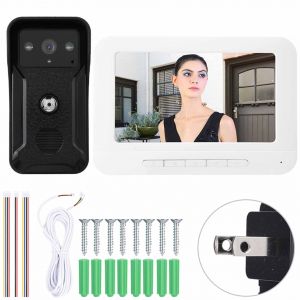 Sonnette video filaire 7 pouces, interphone, vision nocturne, kit de sonnette de securite intelligente (prise americaine) - Neuf