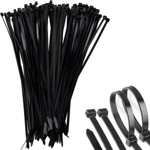 CHECARZHN--NO1-Lot De 100 Attaches Autobloquantes Robustes En Nylon Multi-U s Avec Mécanisme Autobloquant Sécurisé Pour La Maison, Le Bureau, Le Jardin, Le Bricolage - Noir - 300 Mm X 3,6 Mm - Neuf