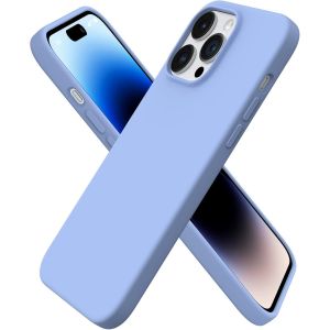 Coque Compatible Iphone 14 Pro Max 6,7 Pouces (2022) ¿ Silicone Liquide Souple, Protection Intégrale Antichoc, Intérieur Microfibre, Bleu Clair - Neuf