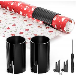 Jexnovashop-Coupe Papier Cadeau Rouleau Coulissant Rempla&ccedil;able 2 Pcs Avec 4 Lames, Massicot, Outil De D&eacute;coupe De Emballage Cadeau Anniversaire Et De No&euml;l, Wrapping Paper Gift Wrap Cutter - Neuf