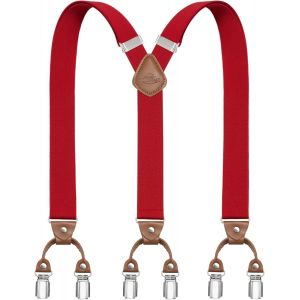 Cauc-Bretelles Pour Hommes Avec 6 Pinces M&eacute;talliques En Y Ajustables Bretelles Pour Pantalons Bretelles &Eacute;lastiques Robustes Pour Hommes - Neuf