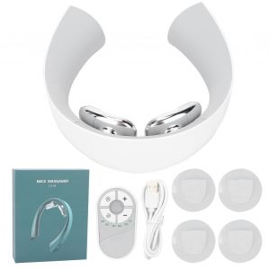 Appareil De Massage Electrique Pour Le Cou, Sans Fil, Chargement Usb, Chauffant, Relaxant, Blanc - Neuf