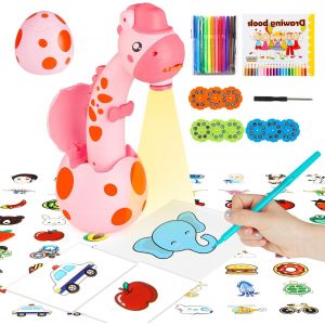 KALANKA-Projecteur de dessin pour enfants, jouet de suivi et de dessin, planche à dessin avec 72 motifs colorés, cadeau pour garçons et filles, rose - Neuf