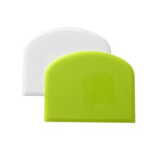 Lot De Deux Grattoirs À Pâte Lisses, Flexibles Et Durables, Blancs Et Verts, En Plastique Pe, Sécurité Alimentaire, Pour Pain, Gâteau, Sucre Et Chocolat - Neuf