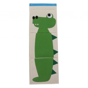 Hjlian Sac De Rangement Mural 3 Couches Pour Placard, Berceau, Dessin Anime, Feutre, Animal, Sac De Rangement Suspendu A La Porte, Crocodile, 100,6 X 34,9 Cm - Neuf