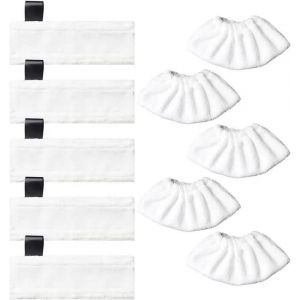 Chiffon de nettoyage de rechange pour nettoyeur à vapeur Karcher EasyFix SC2, SC3, SC4, SC5. 5x Cleaning cloth + 5x Cloth cover - Neuf